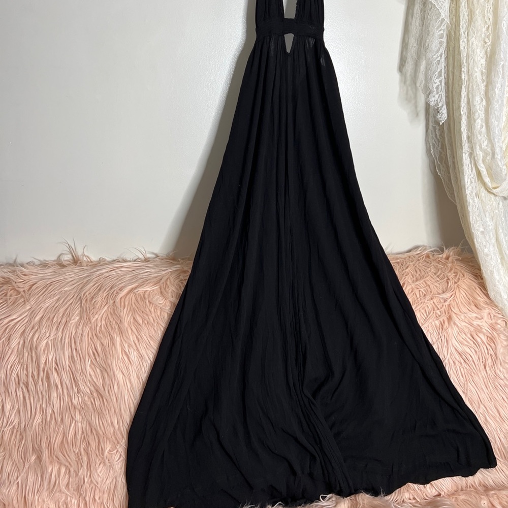 Free People Endless Summer Look Into the Sun Cutouts Maxi Dress Black - Picture 4 of 9